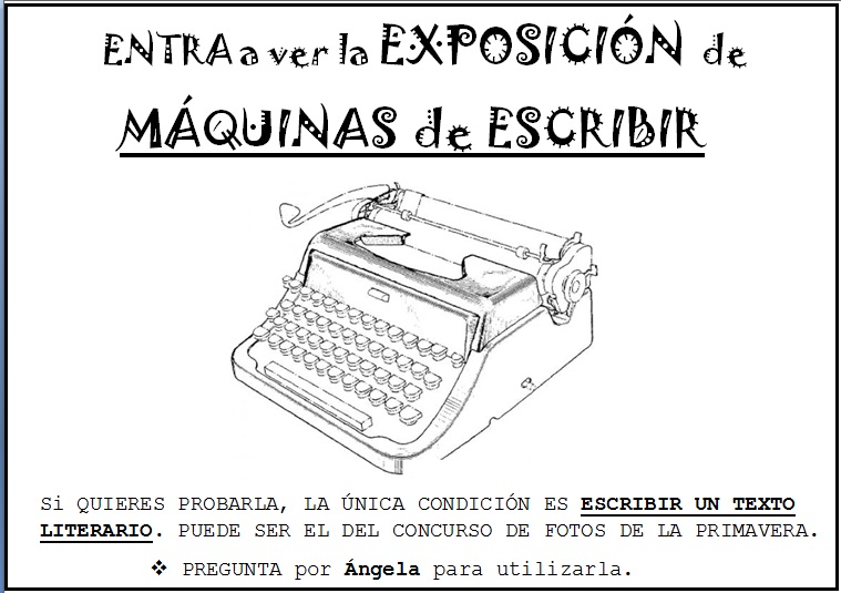 Máquina de escribir. cartel completo
